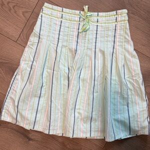 Striped Pleated Skirt